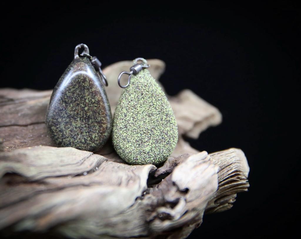 Carp Fishing Weights Sinkers - 5 Pack 3oz Sand Coated Tapered Flat Pear Sinkers With Swivels
